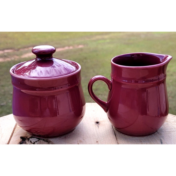 Newcor Regency Williamsburg Creamer & Sugar Bowl Set Japan Red Floral Country - Picture 6 of 16